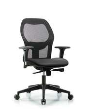 Executive Windova Mesh Back Chair with Standard Adjustable Arms, Carbon Supernova Seat, & Casters