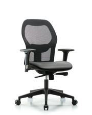 Executive Windova Mesh Back Chair with Standard Adjustable Arms, Sterling Supernova Seat, & Casters
