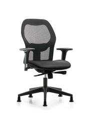 Executive Windova Mesh Back Chair with Standard Adjustable Arms, Carbon Supernova Seat, & Stationary Glides