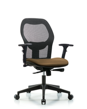 Executive Windova Mesh Back Chair with 3D Adjustable Arms, Taupe Supernova Seat, & Casters