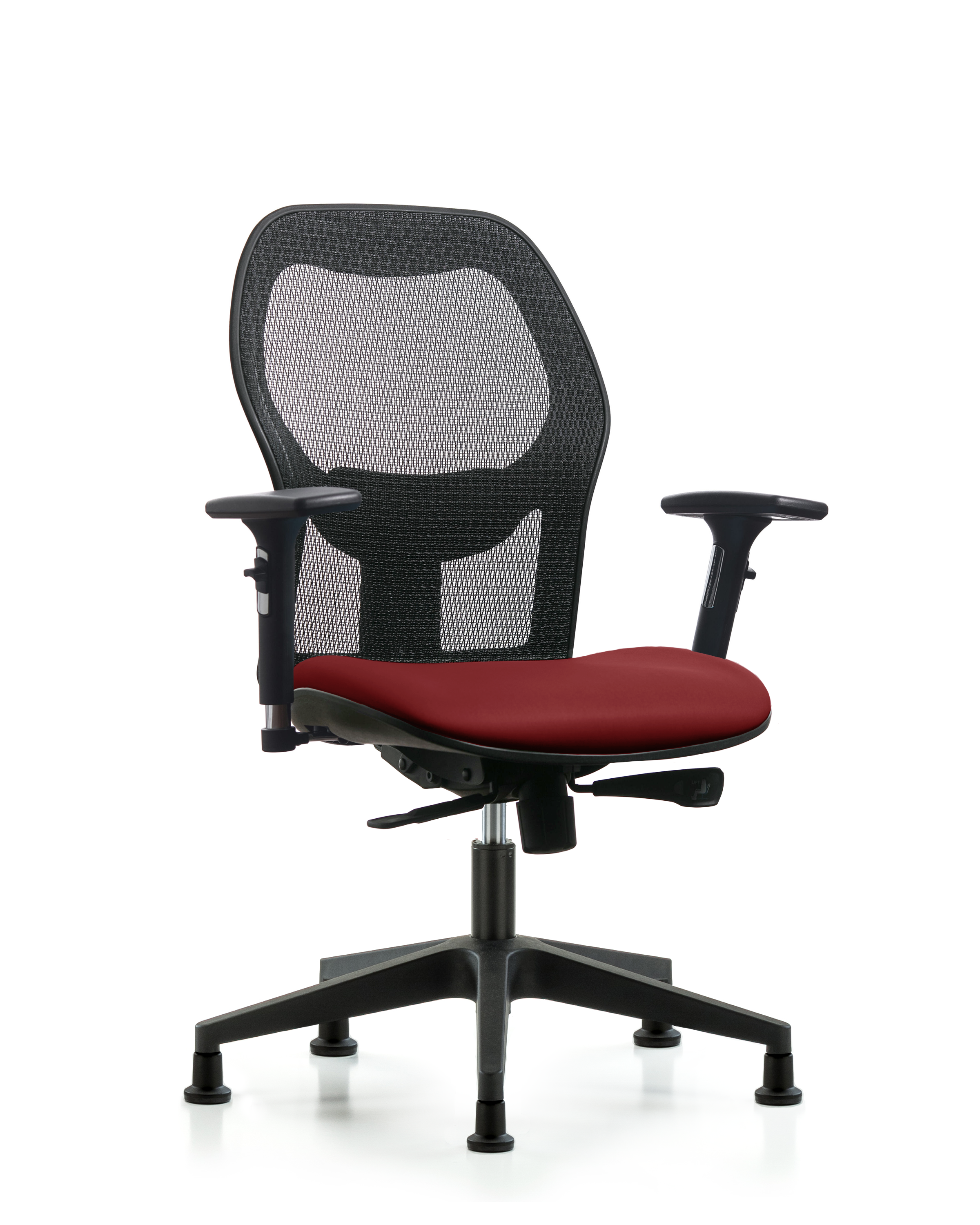 Executive Windova Mesh Back Chair with 3D Adjustable Arms, Borscht Supernova Seat, & Stationary Glides