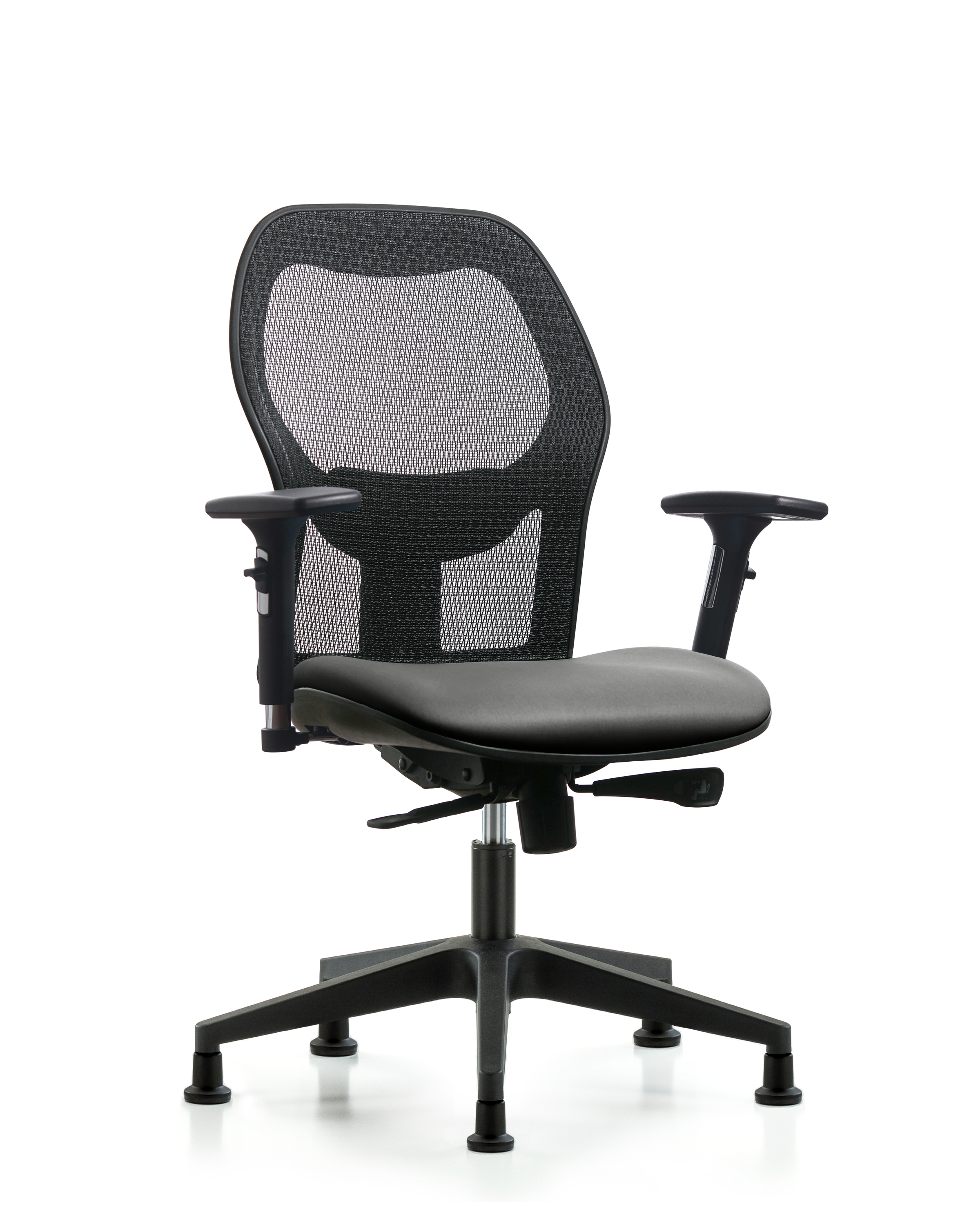 Executive Windova Mesh Back Chair with 3D Adjustable Arms, Sterling Supernova Seat, & Stationary Glides