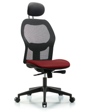 Executive Windova Mesh Back Chair with Borscht Supernova Seat, Head Rest, & Casters