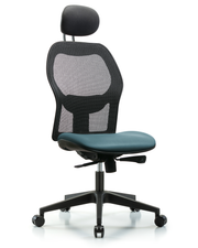 Executive Windova Mesh Back Chair with Storm Supernova Seat, Head Rest, & Casters