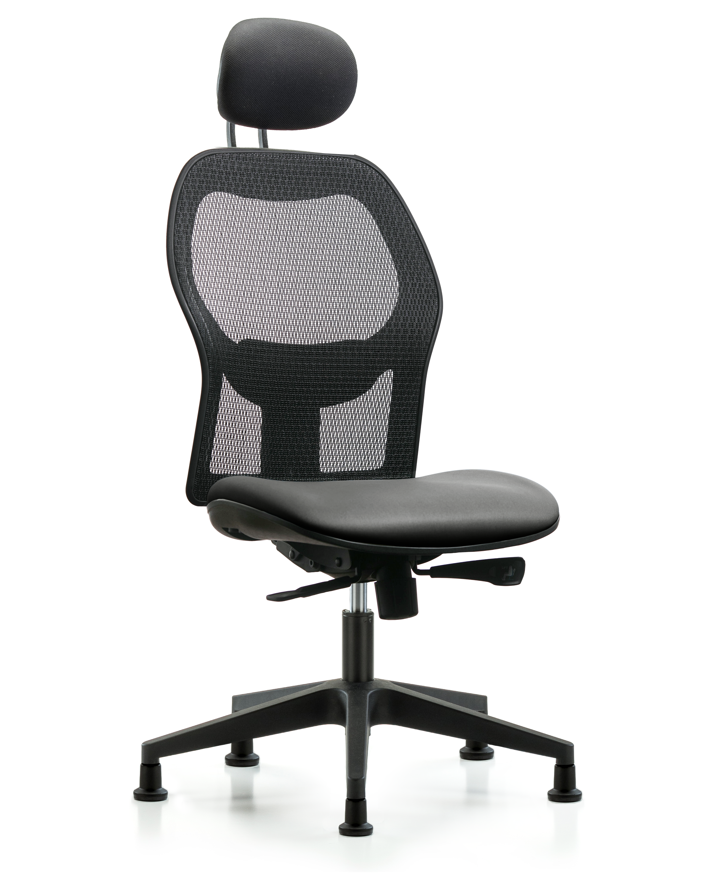Executive Windova Mesh Back Chair with Sterling Supernova Seat, Head Rest, & Stationary Glides