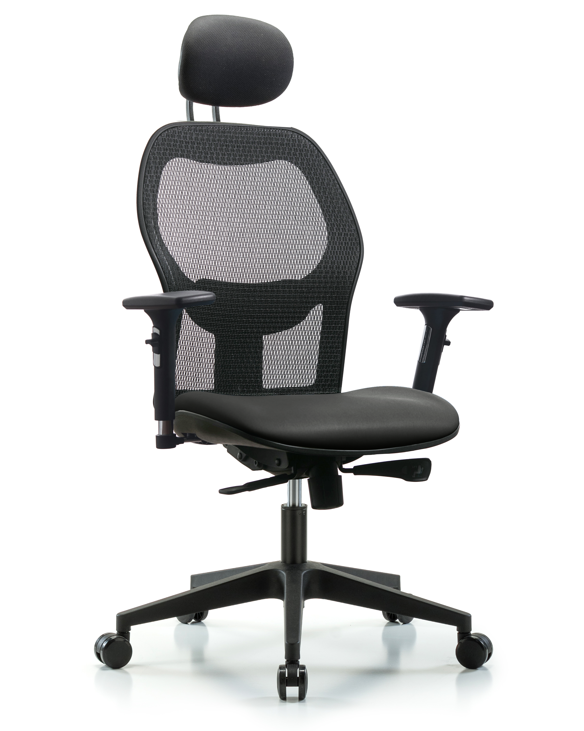 Executive Windova Mesh Back Chair with Carbon Supernova Seat, Head Rest, 3D Adjustable Arms, & Casters