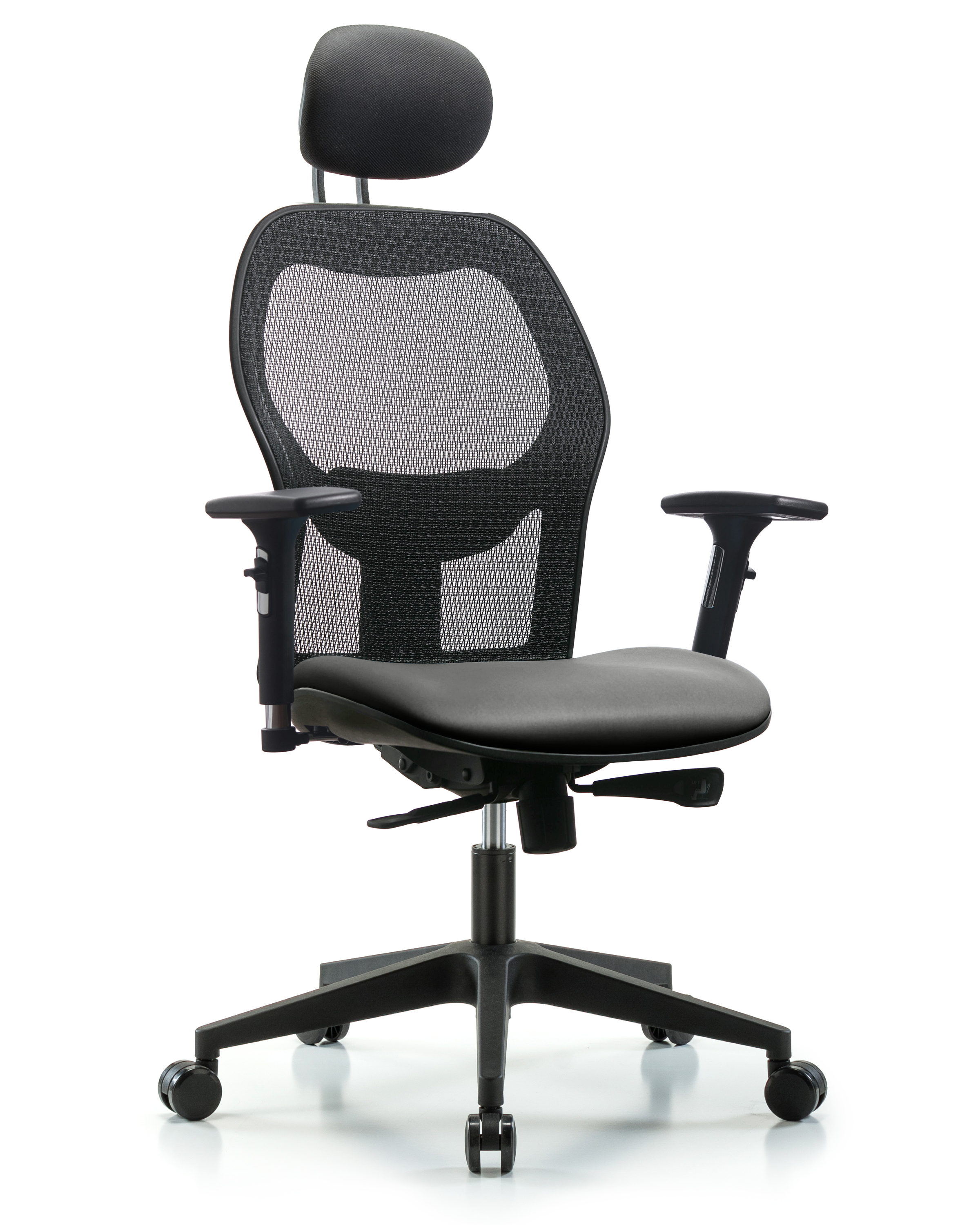 Executive Windova Mesh Back Chair with Sterling Supernova Seat, Head Rest, 3D Adjustable Arms, & Casters