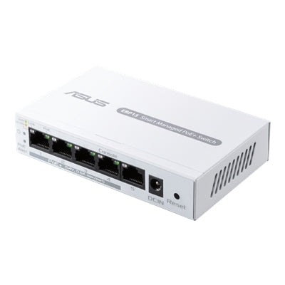 ASUS - ExpertWiFi EBP15 5-Port Gigabit Smart Managed PoE+ Ethernet Switch - White