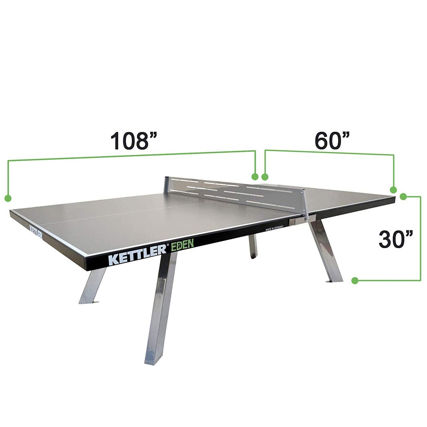 Kettler® Eden Outdoor Stationary Table Tennis Table - Grey