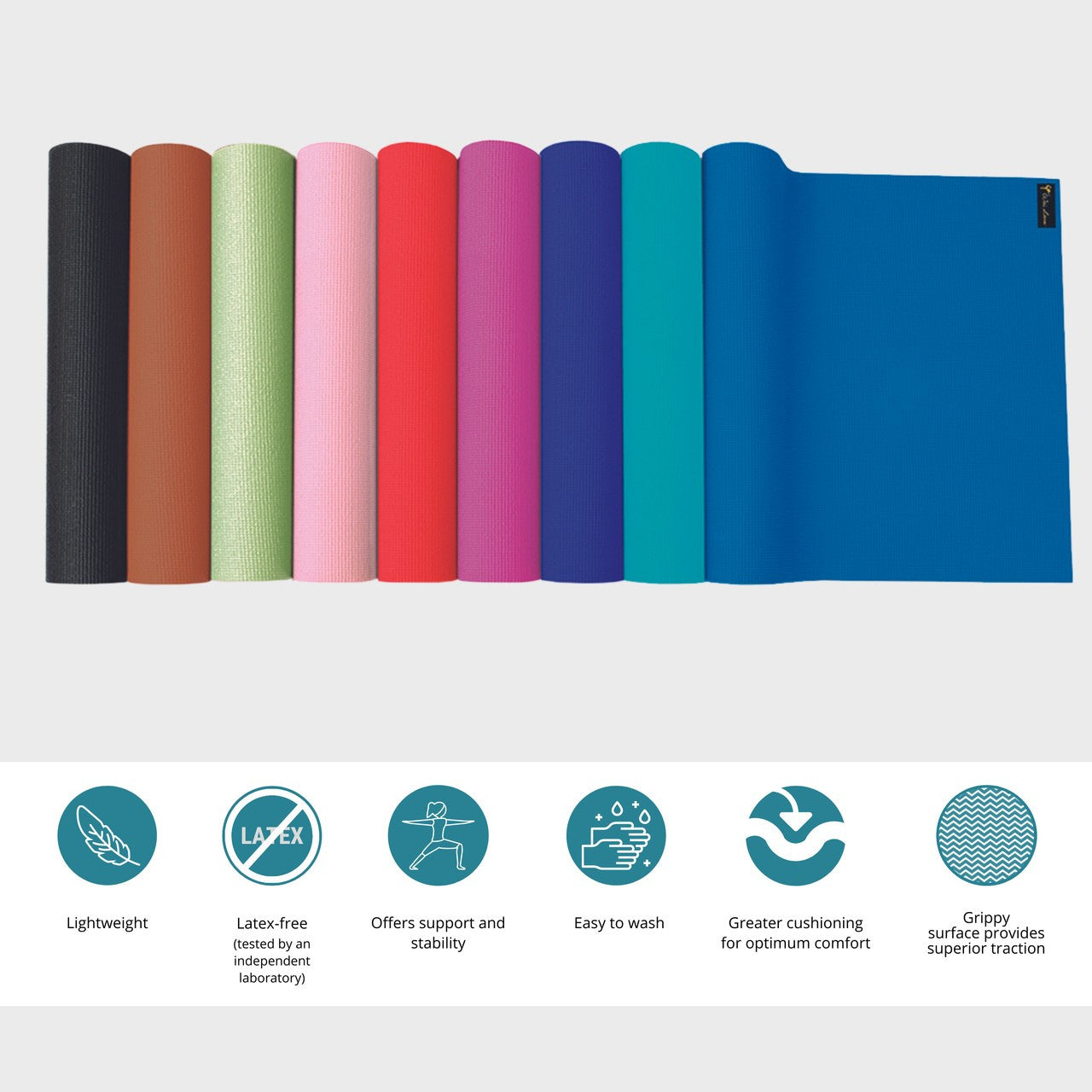 YOGA & PILATES MAT Purple  - 1/4"H x 24"W x 68"L