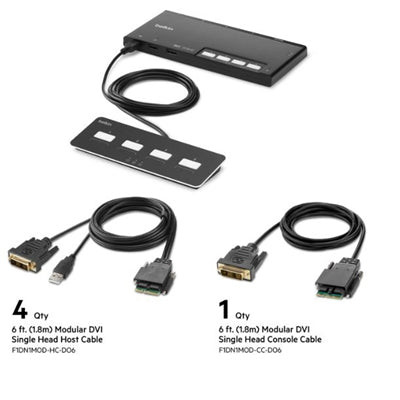 Belkin F1DN104MOD-DD-4 KVM Switch Black