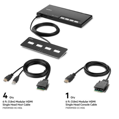 Belkin F1DN104MOD-HH-4 KVM Switch Black