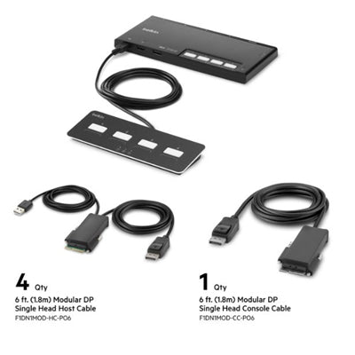 Belkin F1DN104MOD-PP-4 KVM Switch Black
