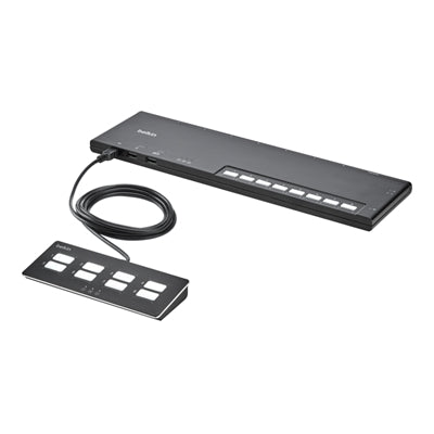 Belkin 8-Port Dual-Head Modular Secure KVM Switch Base Unit PP 4.0 W/ Remote Model - 8 Computers - 3840 X 2160 - 4x USB F1DN208MOD-BA-4