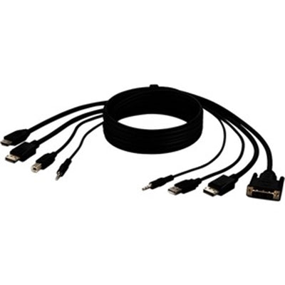Belkin Dual DVI to HDMI and DP to DP + USB a/B + Audio Passive Combo KVM - 6 Ft KVM Cable  - F1DN2CCDHPP6T