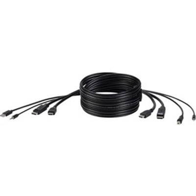 Secure Kvm Cable - Hdmi,Displayport,USB,3.5 Mm Audio Left Connector - Male Left(1/Ea)