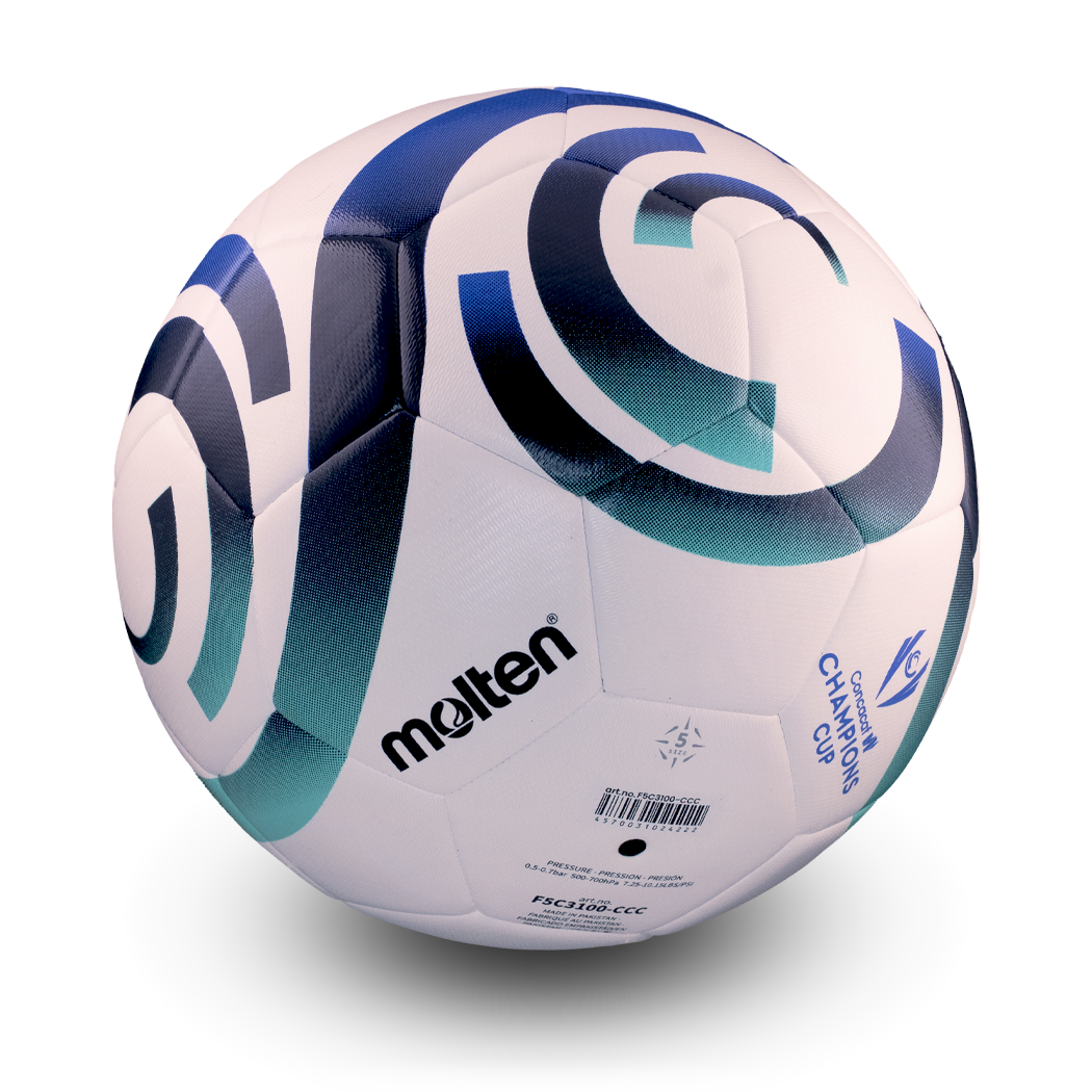 Concacaf Champions Cup Replica, Hybrid Hand Stitched With Sealed Seam, White/Purple/Teal, Size 5