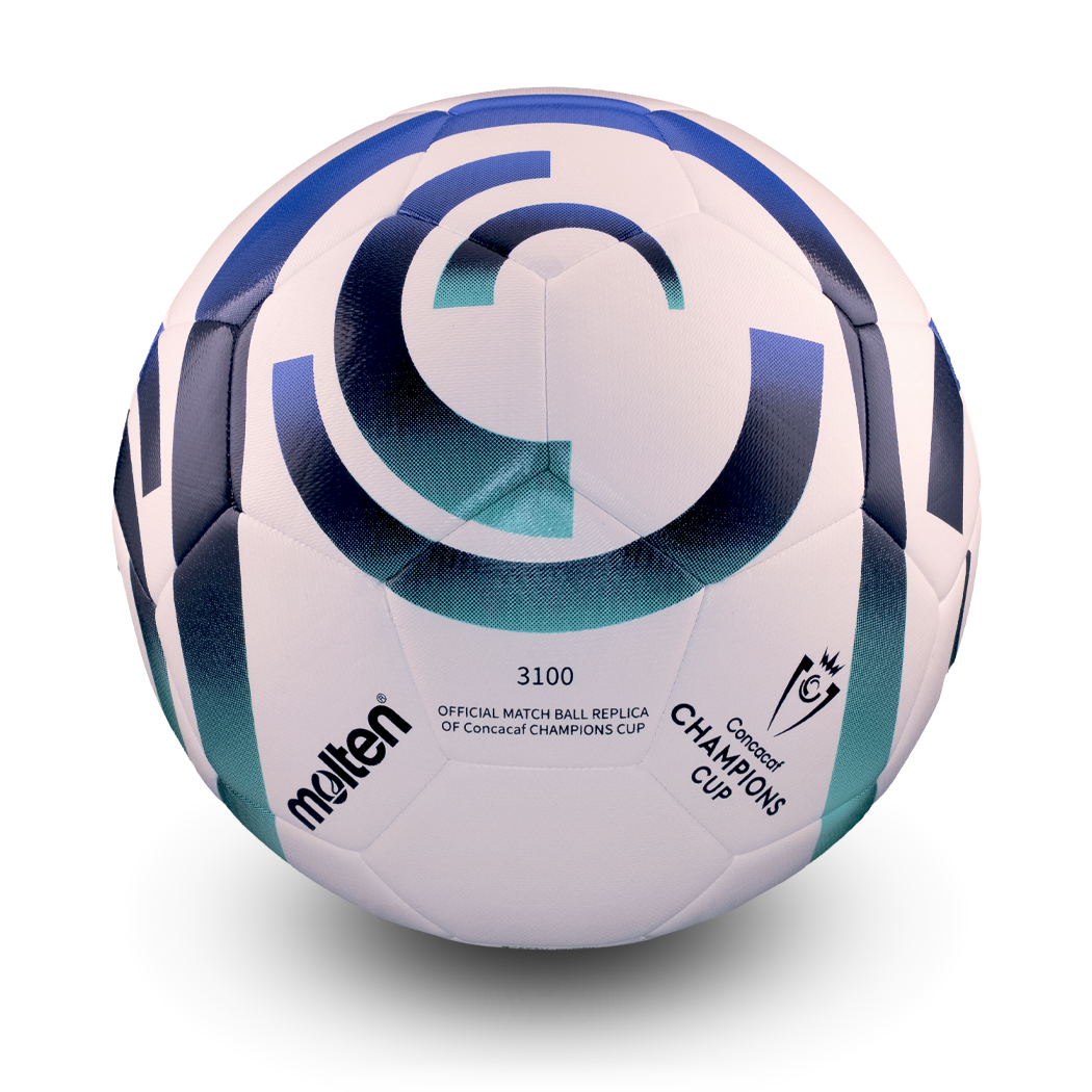 Concacaf Champions Cup Replica, Hybrid Hand Stitched With Sealed Seam, White/Purple/Teal, Size 5