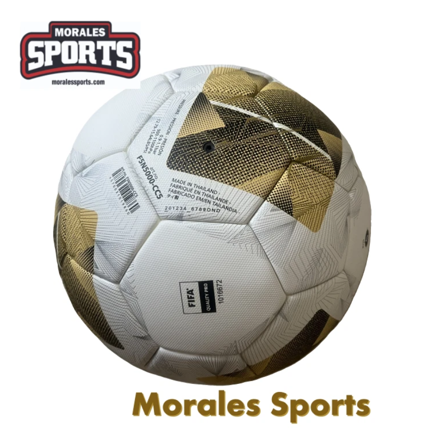 Elite Competition Soccer Official Match Ball of Concacaf, Patented ACENTEC™ Technology, 4-Ply, Textured Cover, High Density Latex Bladder,  FIFA Approved,White/Gold, Size 5