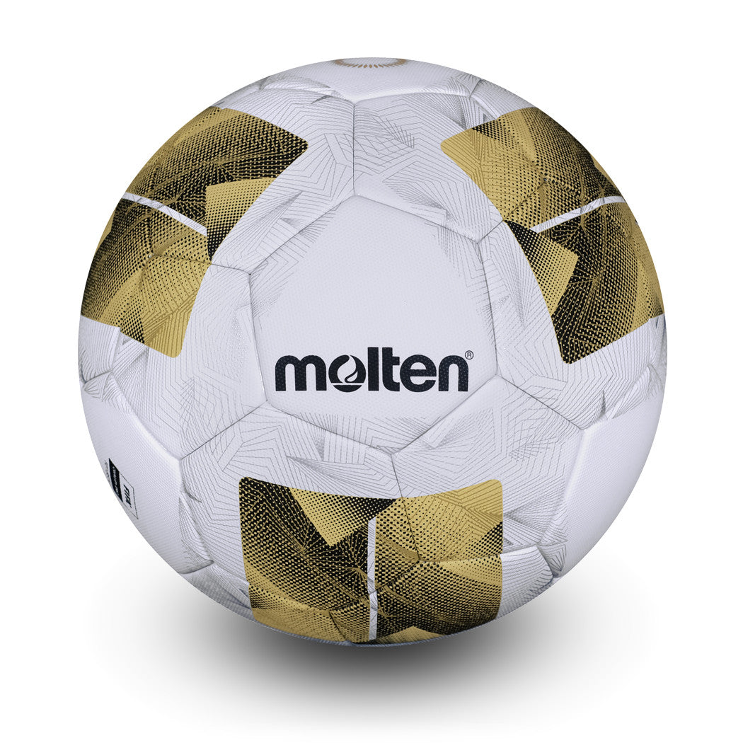Elite Competition Soccer Official Match Ball of Concacaf, Patented ACENTEC™ Technology, 4-Ply, Textured Cover, High Density Latex Bladder,  FIFA Approved,White/Gold, Size 5