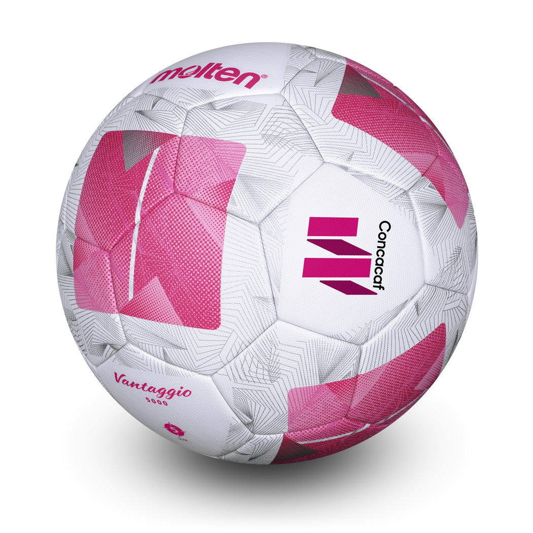 Elite Competition Soccer Official Match Ball of Concacaf W, Patented ACENTEC™ Technology, 4-Ply, Textured Cover, High Density Latex Bladder,  FIFA Approved, White/Pink, Size 5