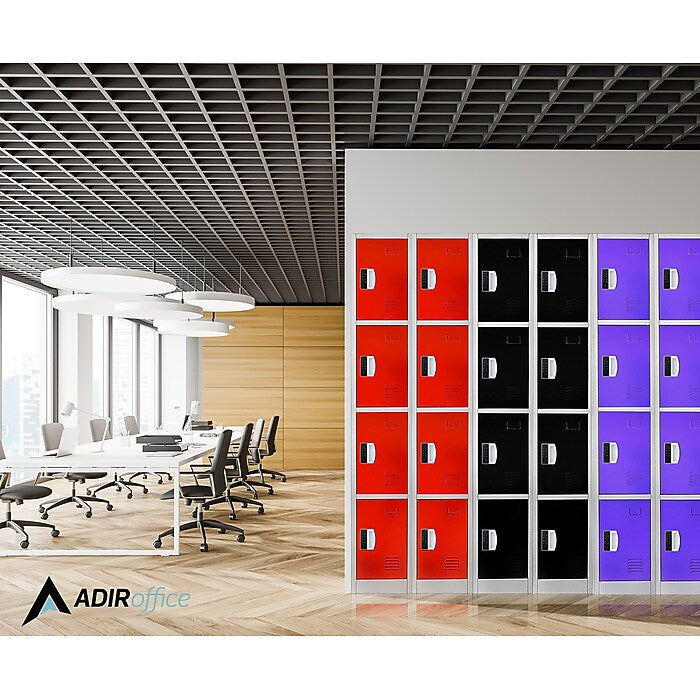 72" H x 12" W  4-Tier Steel Storage Locker with Digital Lock, Purple