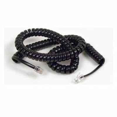 Coiled Telephone Handset Cord - Rj-11 M - Rj-11 M - 12 Ft - Black