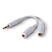 Belkin Speaker and Headphone Splitter - Mini-phone Male, Mini-phone Female - 6" - White