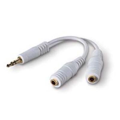 Belkin Speaker and Headphone Splitter - Mini-phone Male, Mini-phone Female - 6" - White