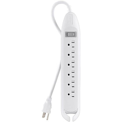 Belkin 6-Outlet Power Strip with 1.2m/4 Ft Cord - White