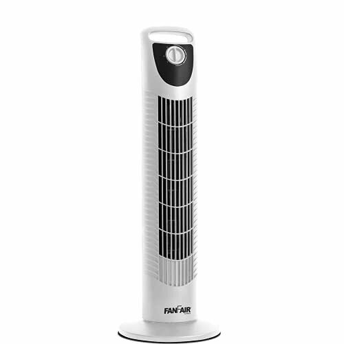 FanFair 30-inch Oscillating Tower Fan, White