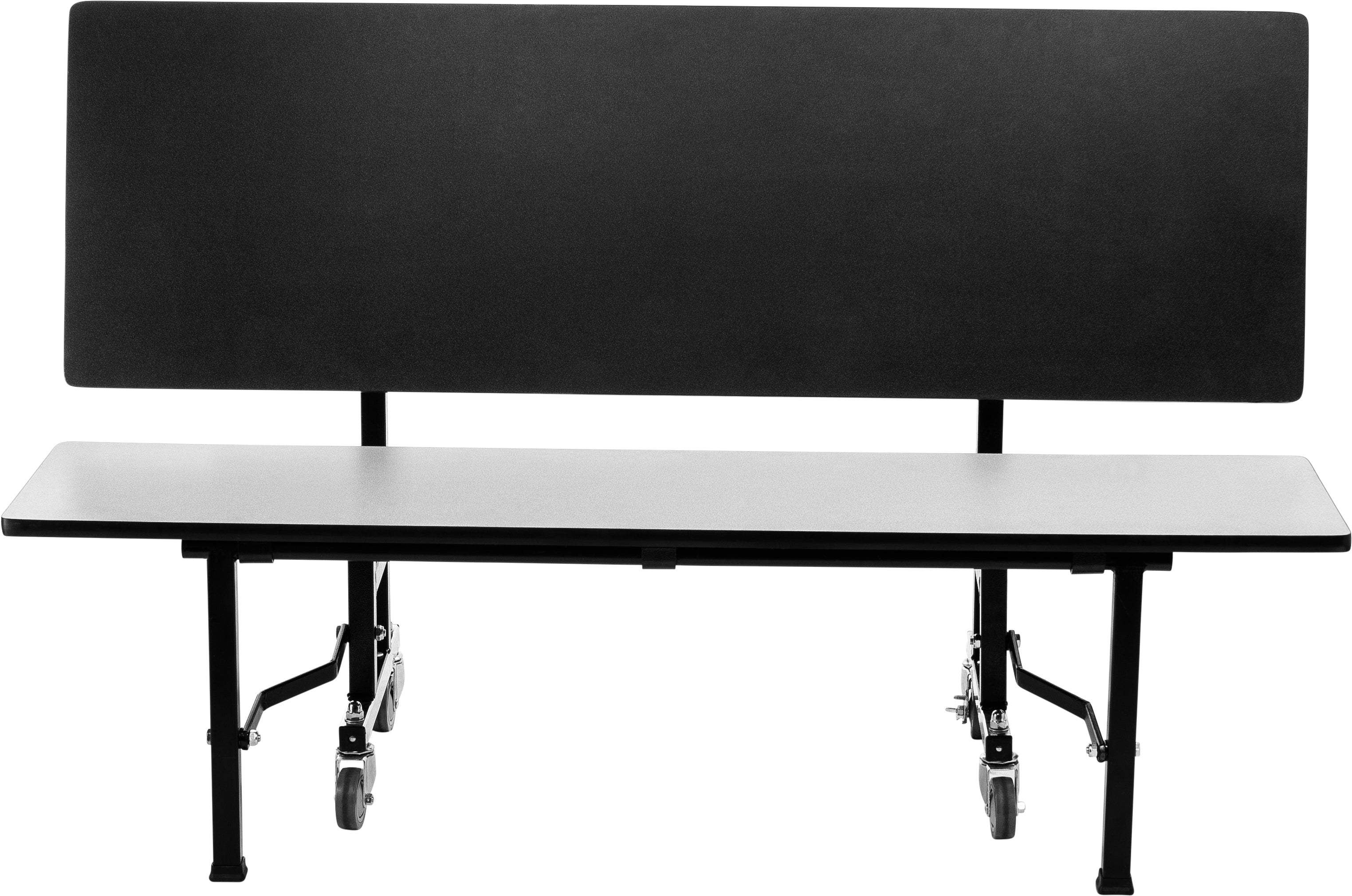 NPS® ToGo Bench, 48", MDF Core, Edge Type: ProtectEdge, Frame Type: Textured Black (Specify Laminate Color For Backrest/Seat)