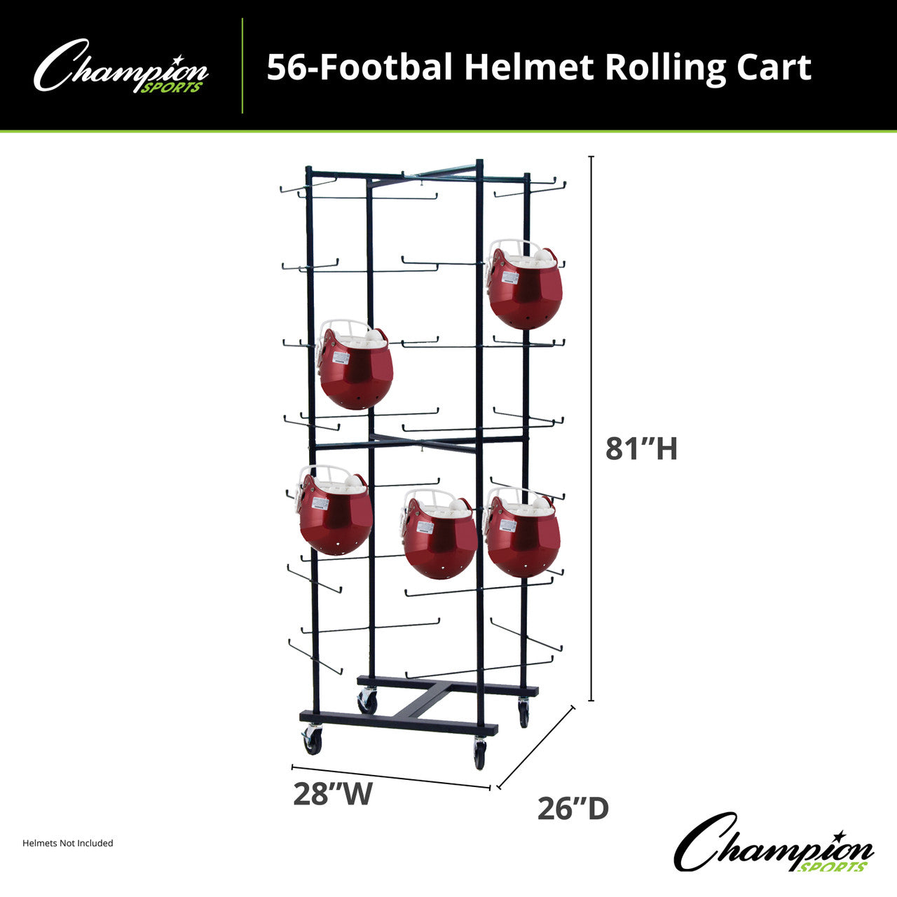 56 Football Helmet Rolling Cart