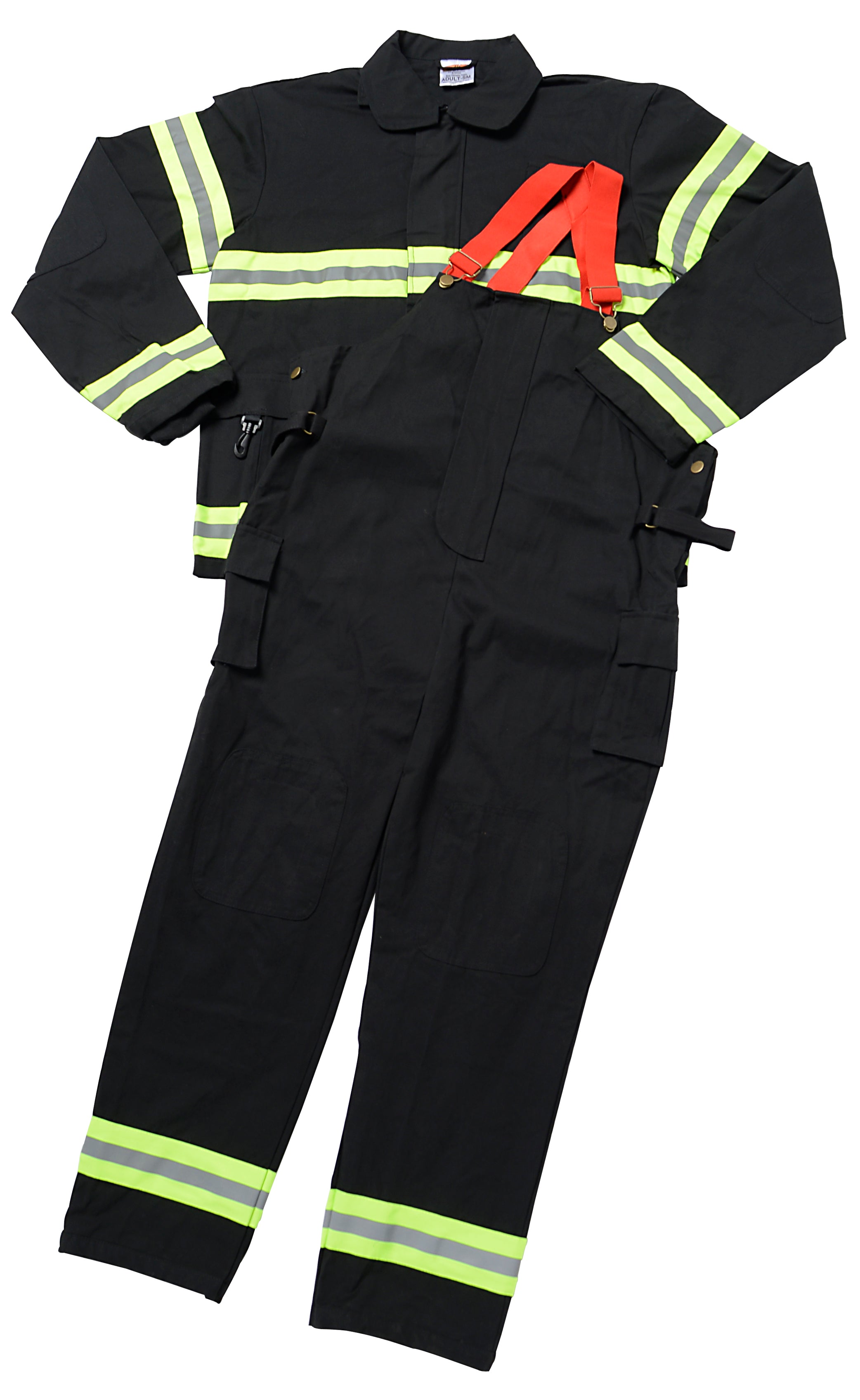 Adult Fire Fighter Suit, Black, Size Small