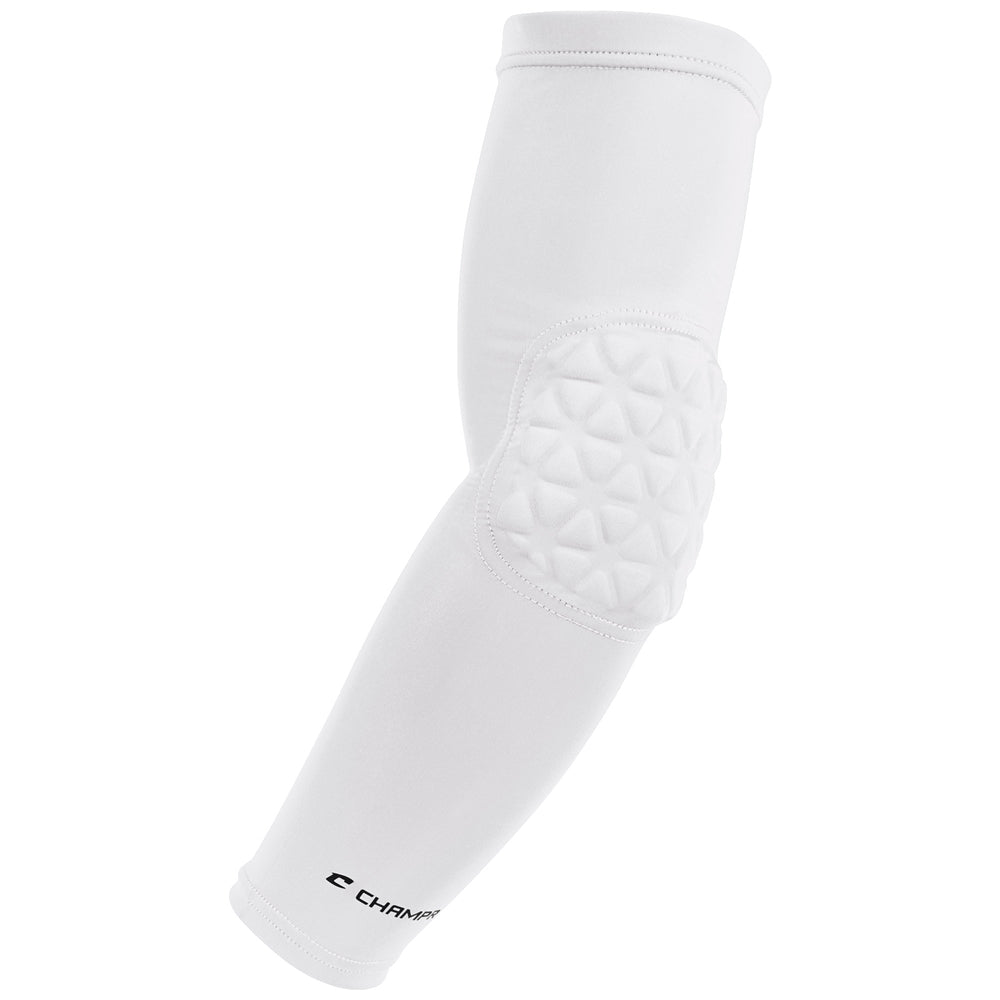 Arm Sleeve with Elbow Padding - White, Jr Varsity