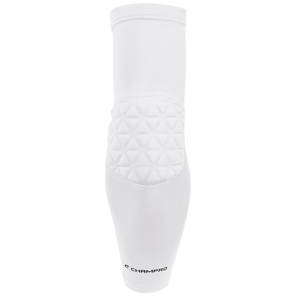 Arm Sleeve with Elbow Padding - White, Jr Varsity