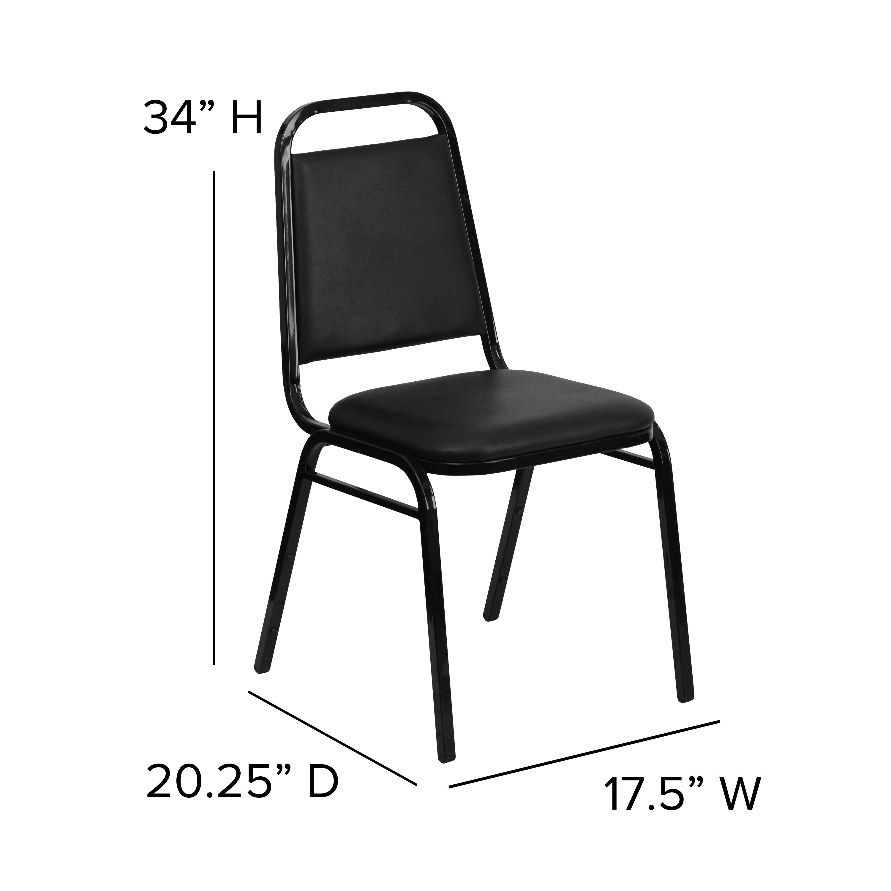 Carlton 36'' Square Black Laminate Table Set with X-Base and 4 Black Trapezoidal Back Banquet Chairs