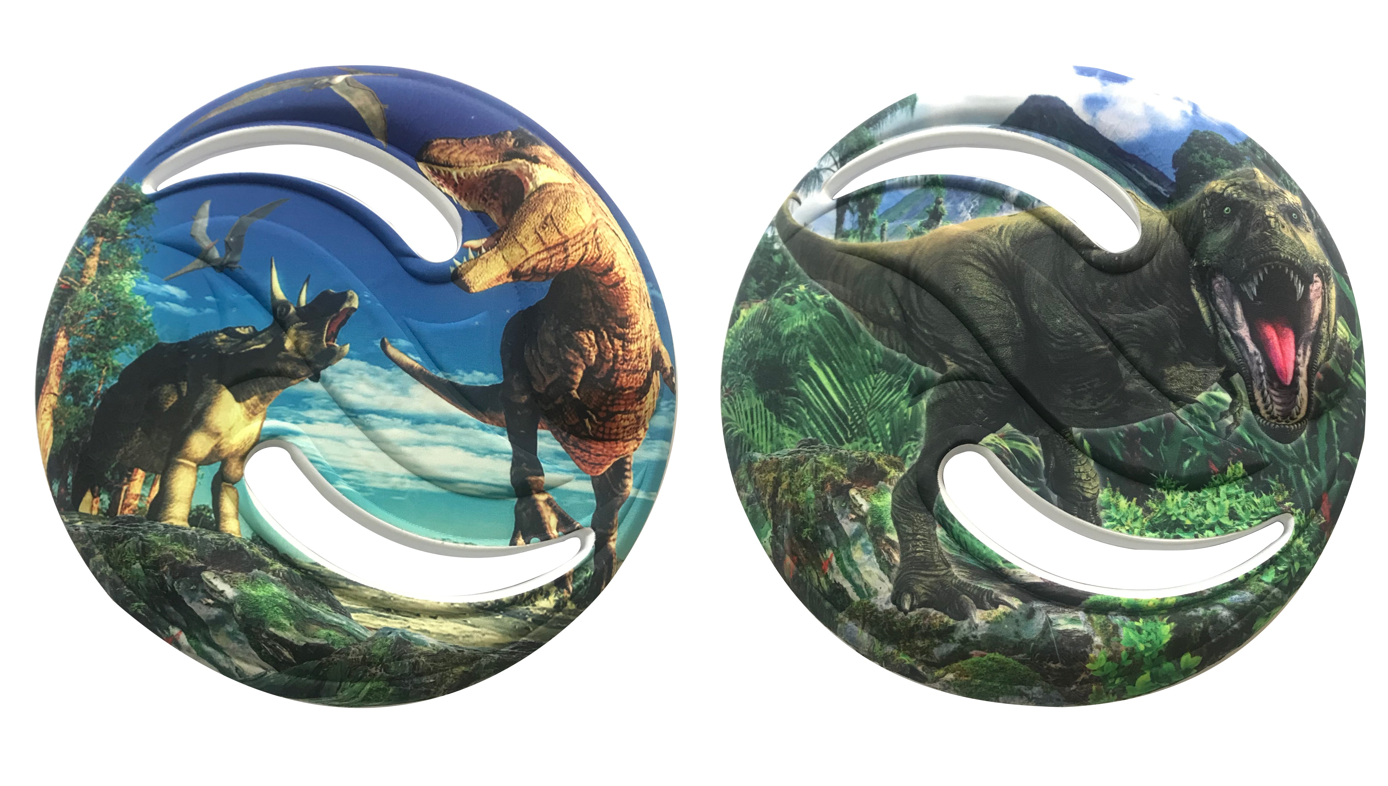 Dino Saucer Flying Disc, 2 Pack (Trex & Asst)
