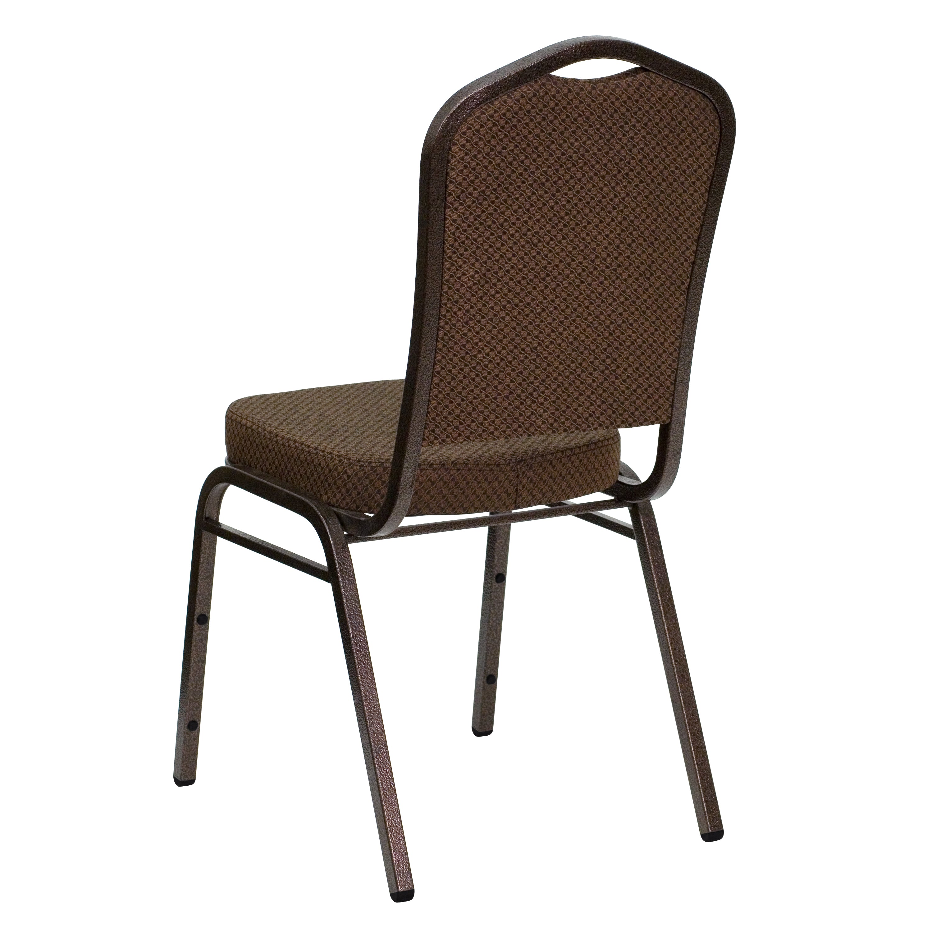 HERCULES Series Crown Back Stacking Banquet Chair in Brown Patterned Fabric - Copper Vein Frame