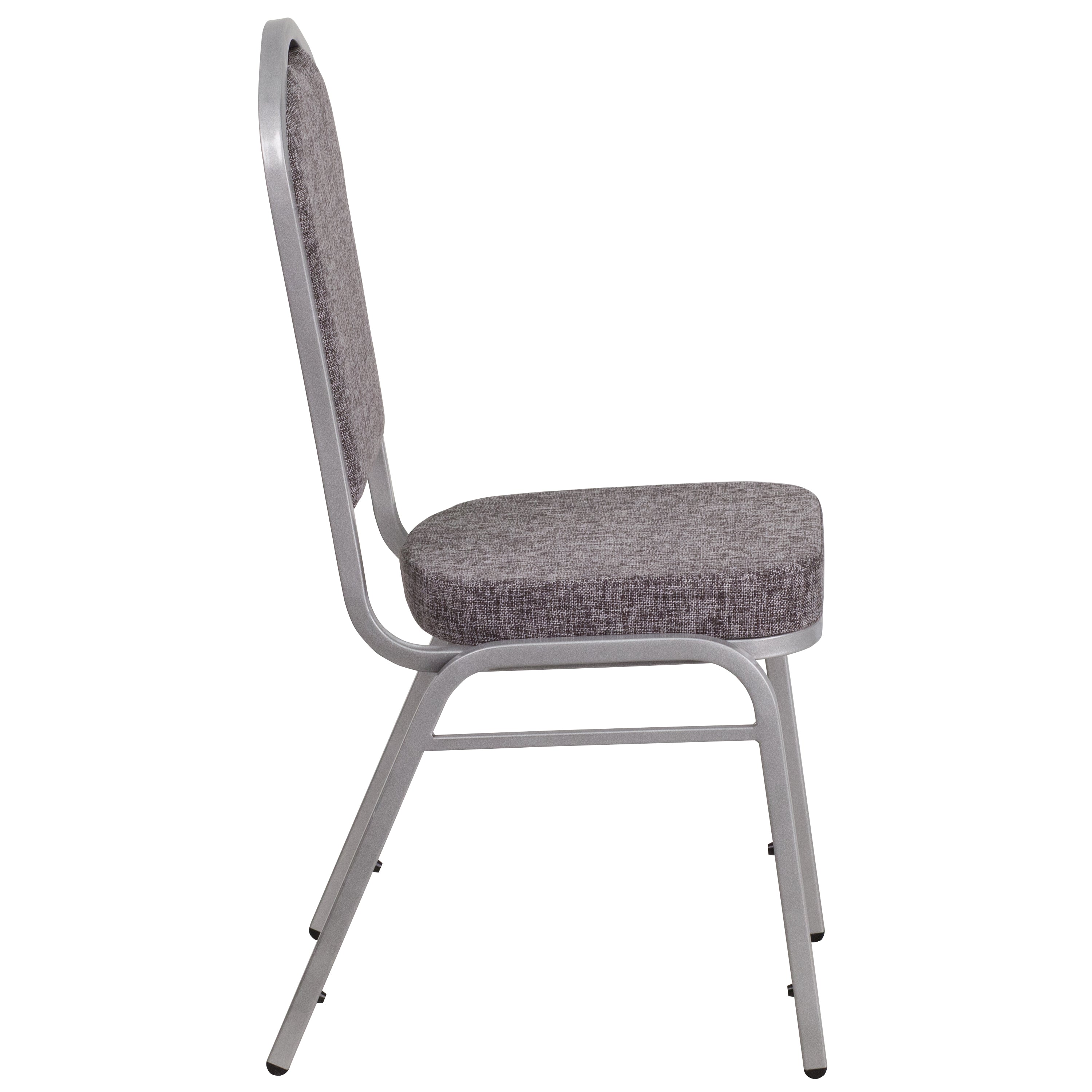 HERCULES Series Crown Back Stacking Banquet Chair in Herringbone Fabric - Silver Frame
