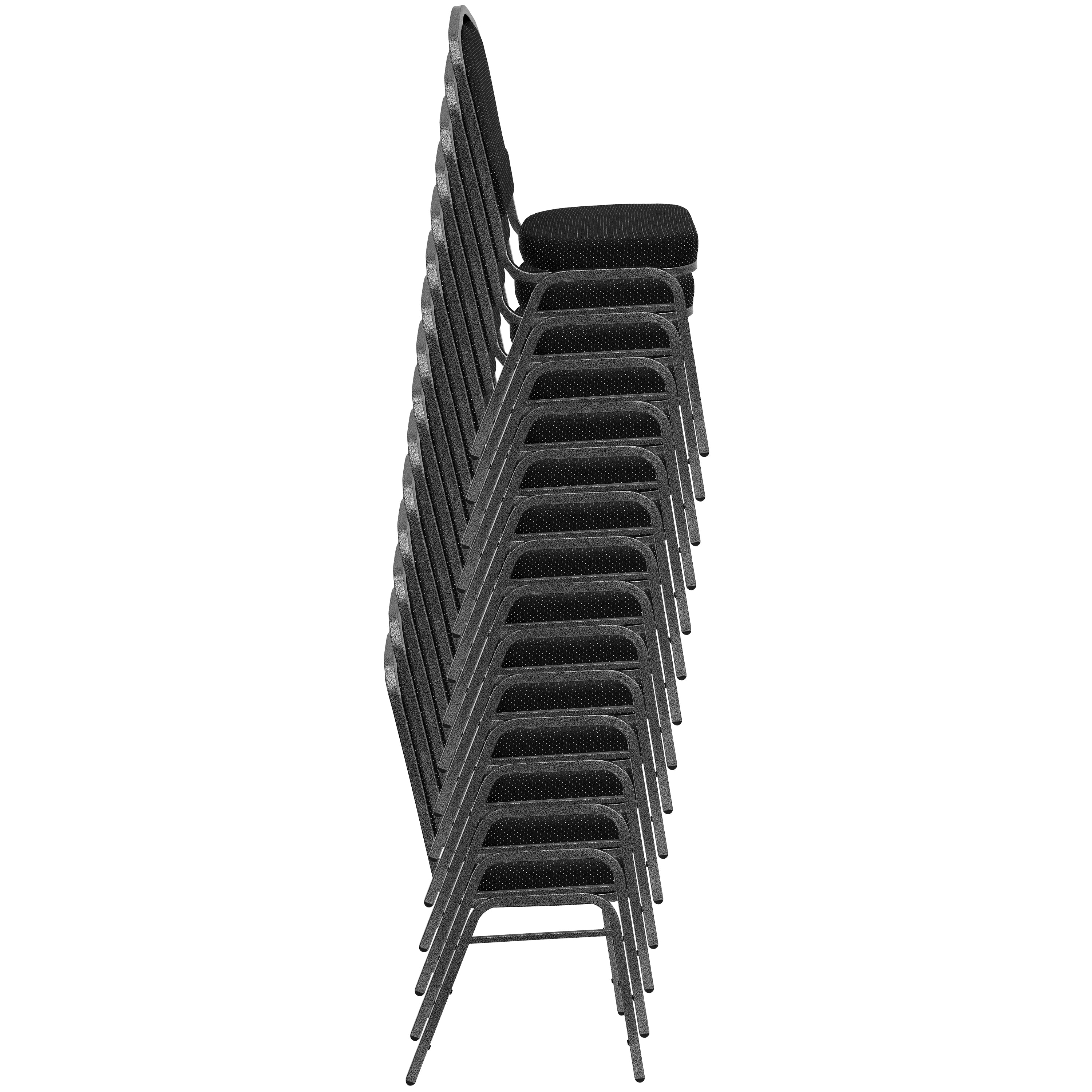 HERCULES Series Crown Back Stacking Banquet Chair in Blue Fabric - Silver Frame