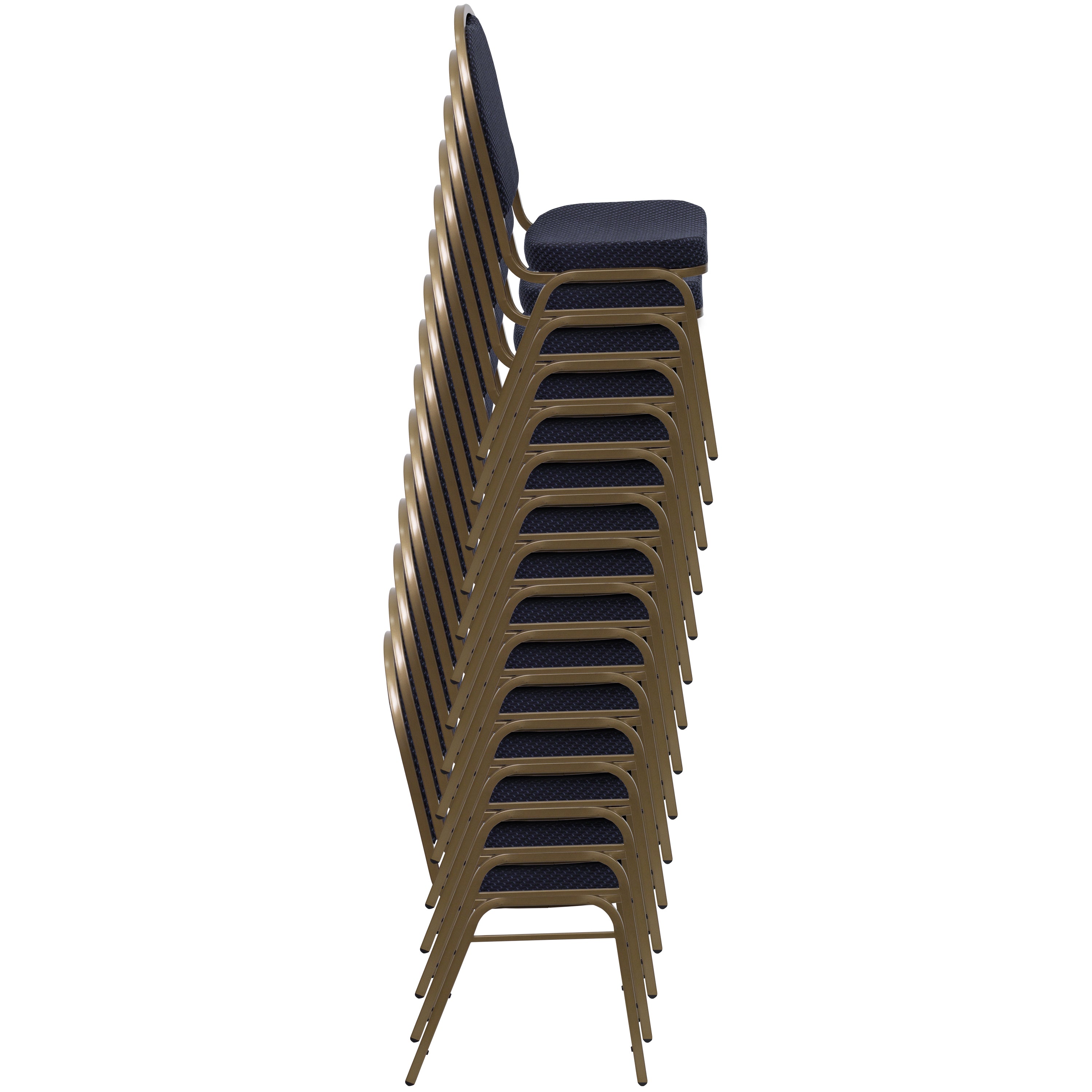 HERCULES Series Dome Back Stacking Banquet Chair in Burgundy Patterned Fabric - Gold Frame