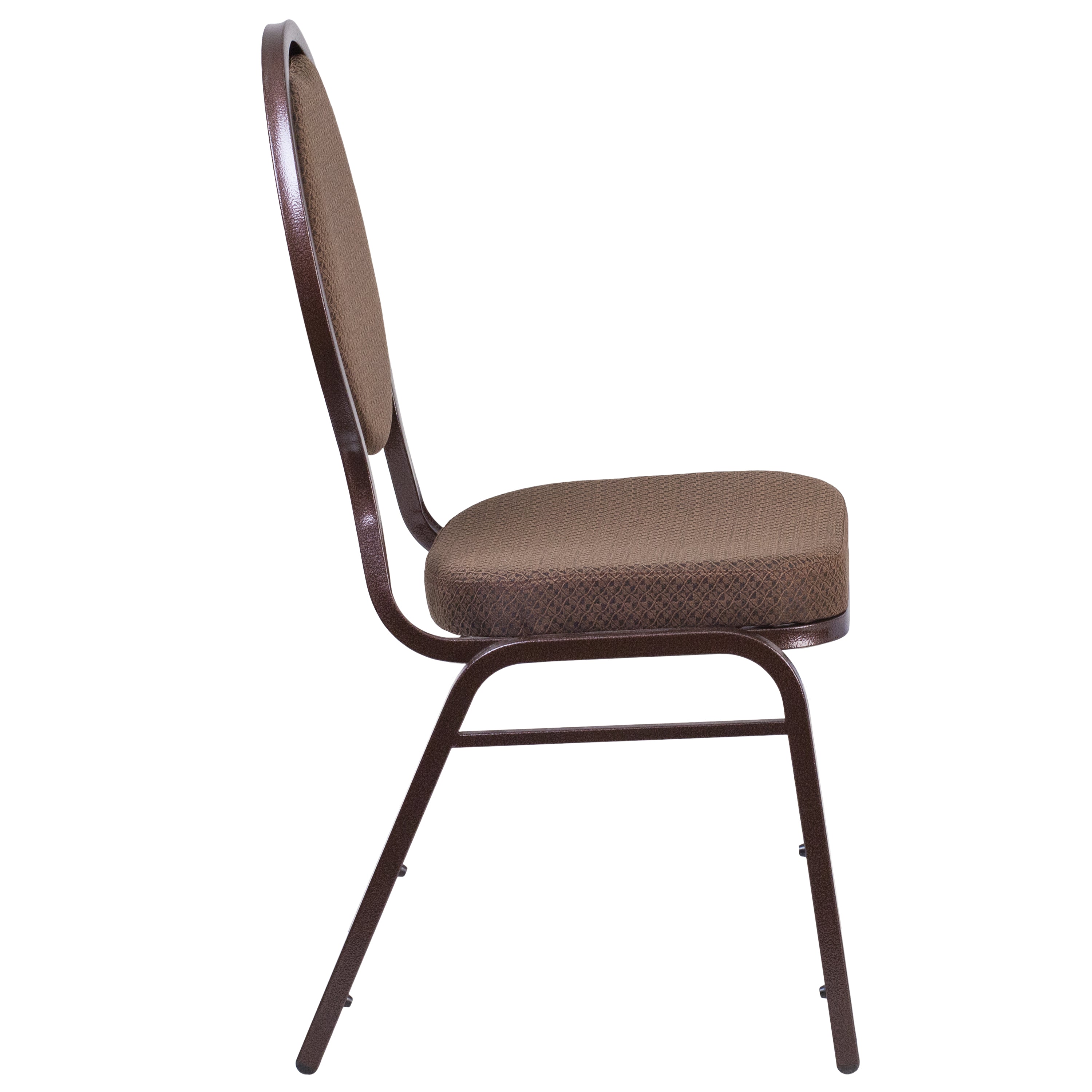 HERCULES Series Teardrop Back Stacking Banquet Chair in Brown Patterned Fabric - Copper Vein Frame
