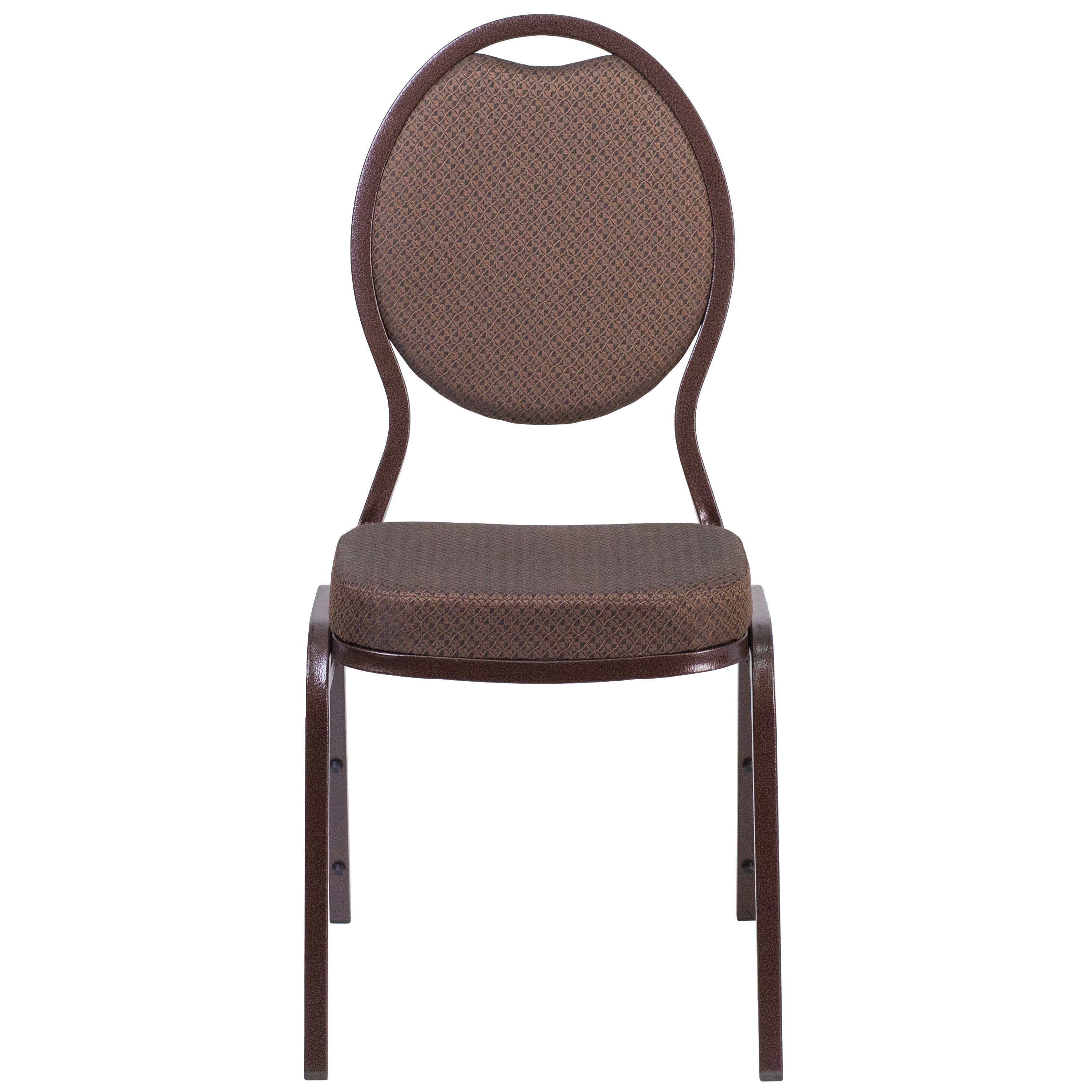 HERCULES Series Teardrop Back Stacking Banquet Chair in Brown Patterned Fabric - Copper Vein Frame