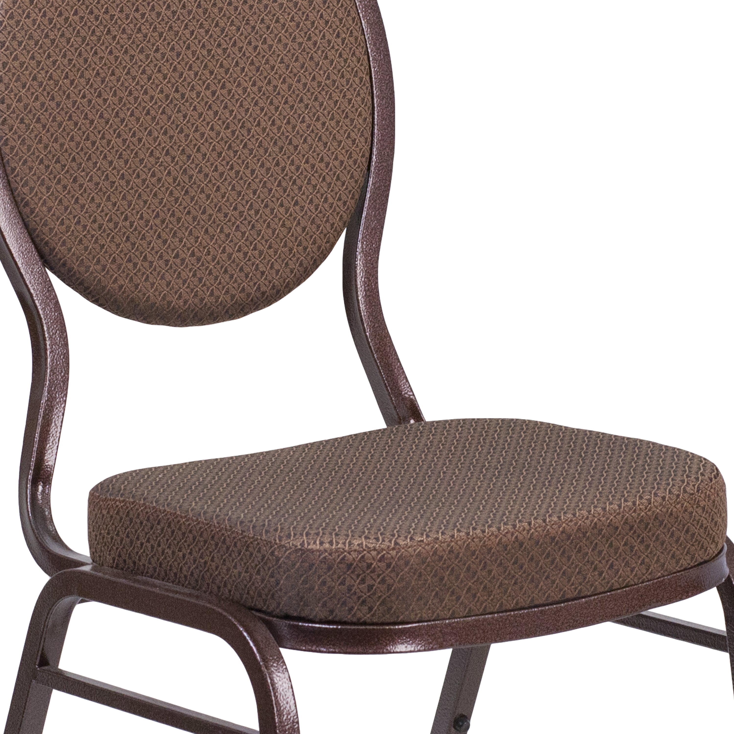 HERCULES Series Teardrop Back Stacking Banquet Chair in Brown Patterned Fabric - Copper Vein Frame