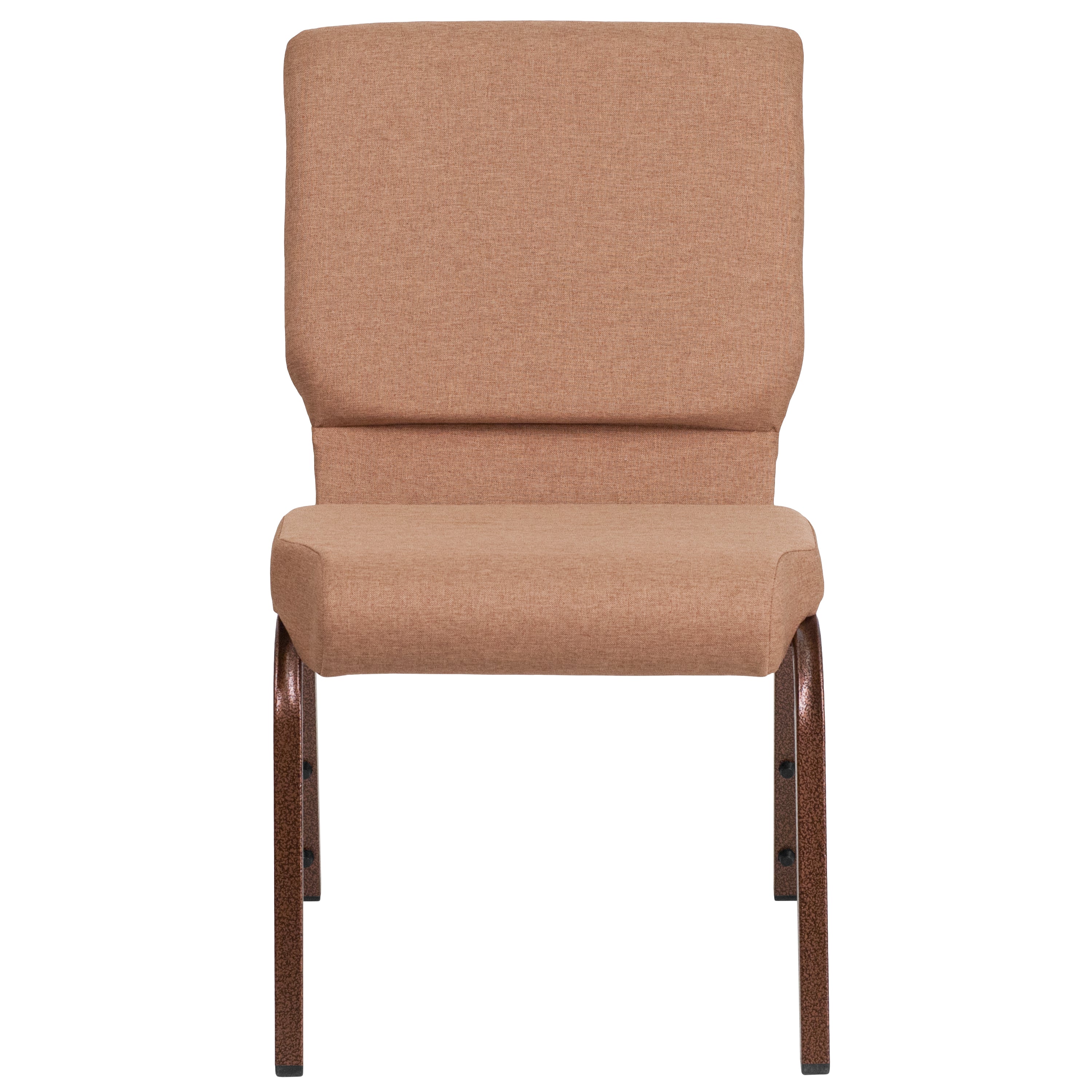 HERCULES Series 18.5''W Stacking Church Chair in Caramel Fabric - Copper Vein Frame