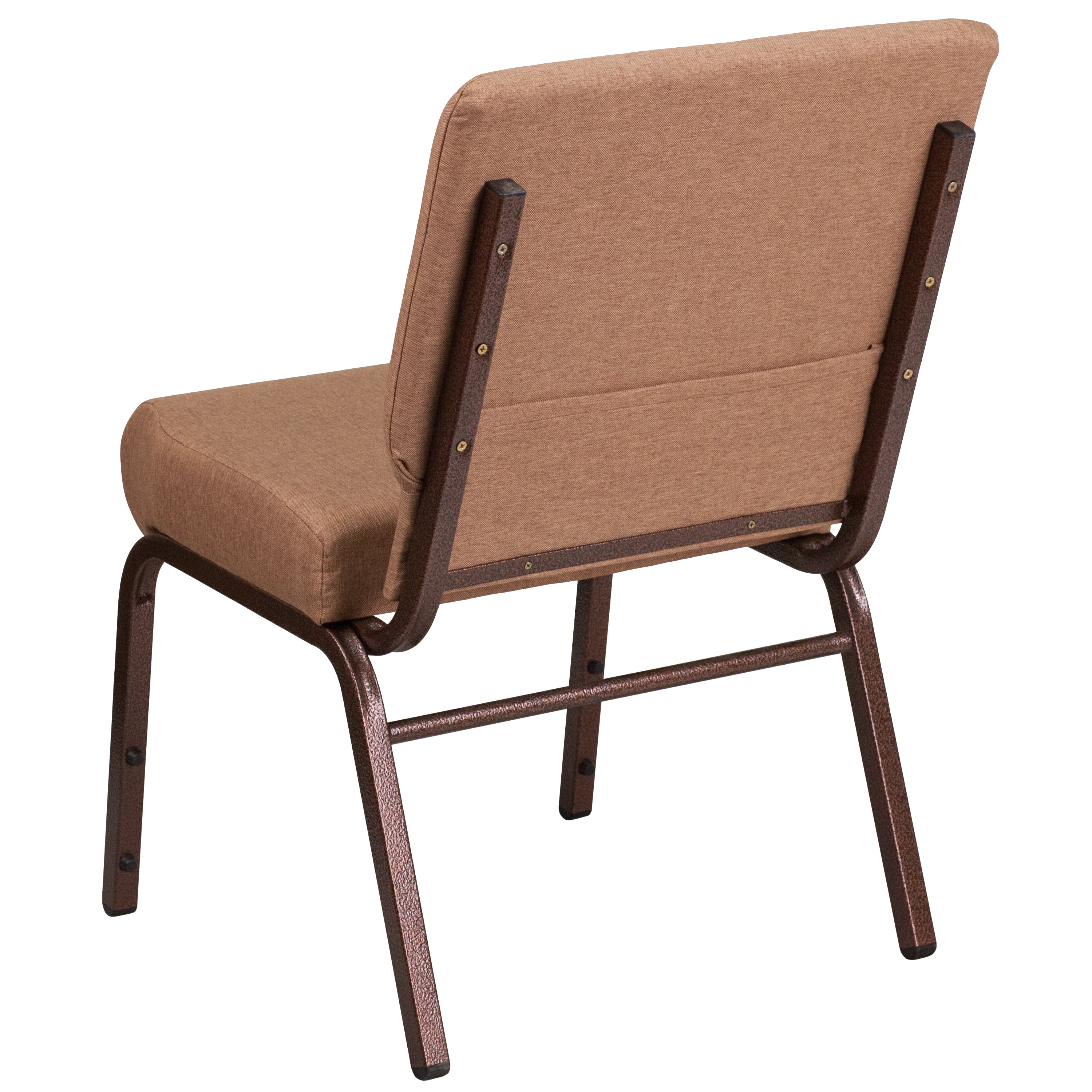 HERCULES Series 21''W Stacking Church Chair in Caramel Fabric - Copper Vein Frame