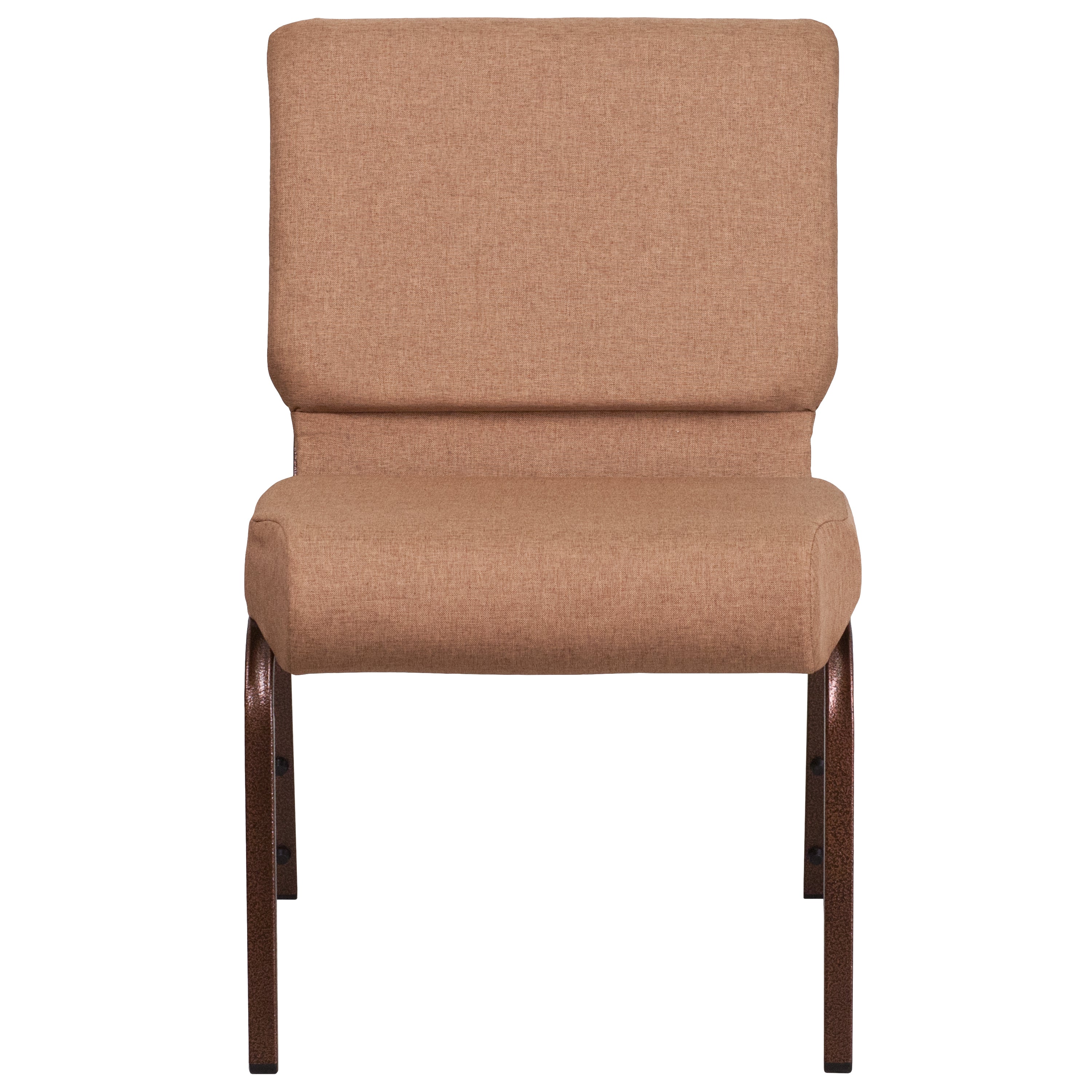 HERCULES Series 21''W Stacking Church Chair in Caramel Fabric - Copper Vein Frame
