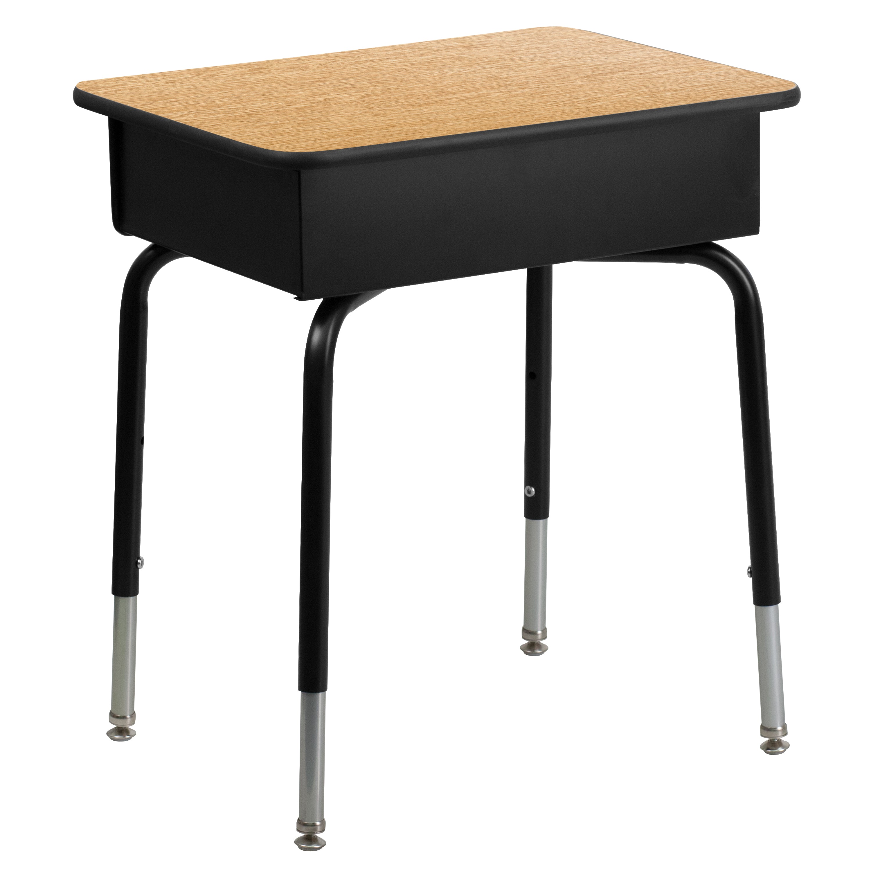 Billie Student Desk with Open Front Metal Book Box - Natural
