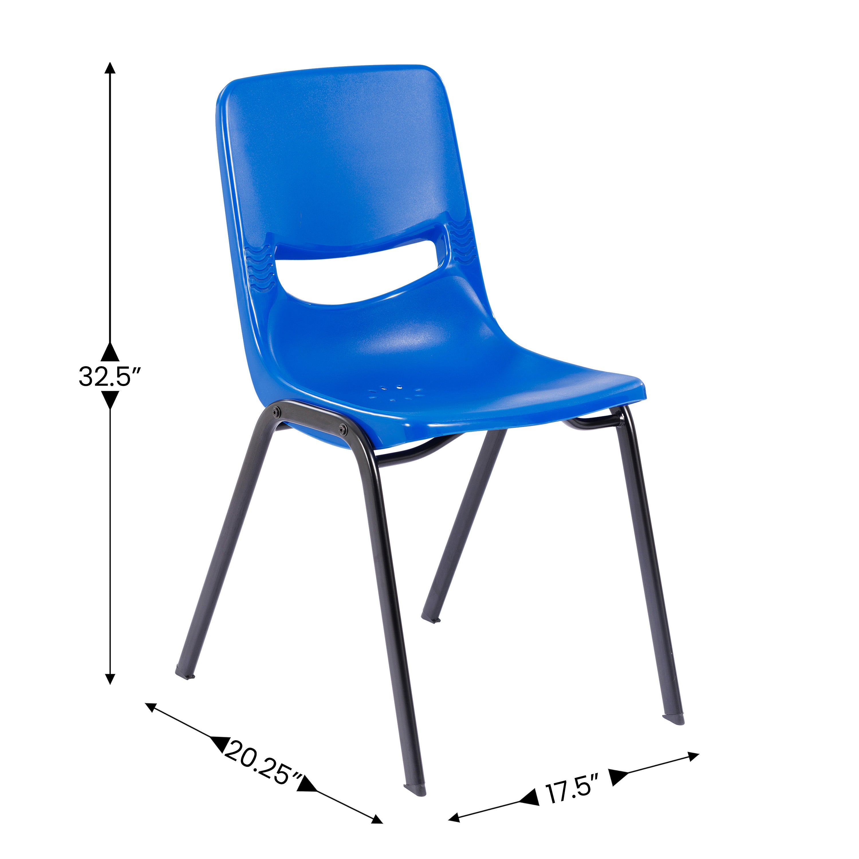 HERCULES Student Desk with Open Front Metal Book Box, Maple Desktop, and Silver Frame and Navy Heavy-Duty Flex Comfort Classroom Stack Chair